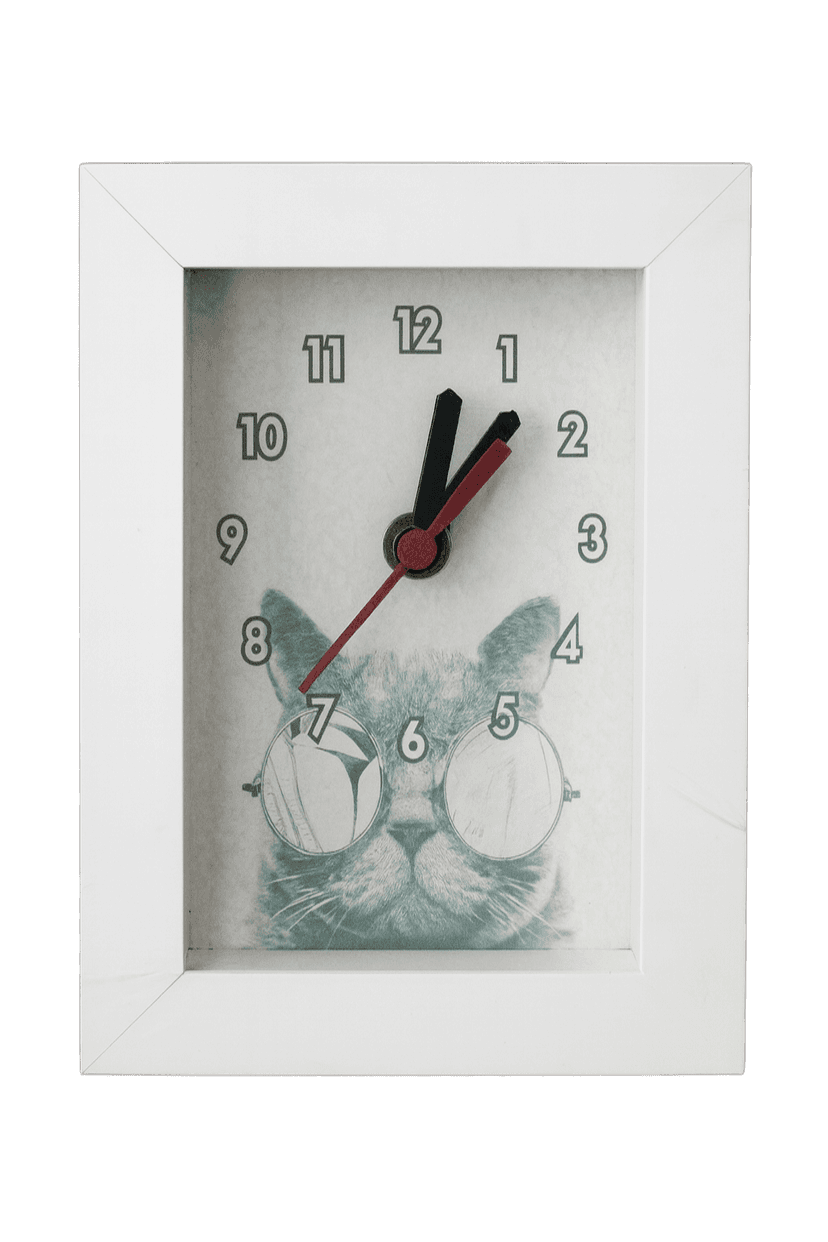 Relógio Decorativo de Mesa - Gato Estiloso