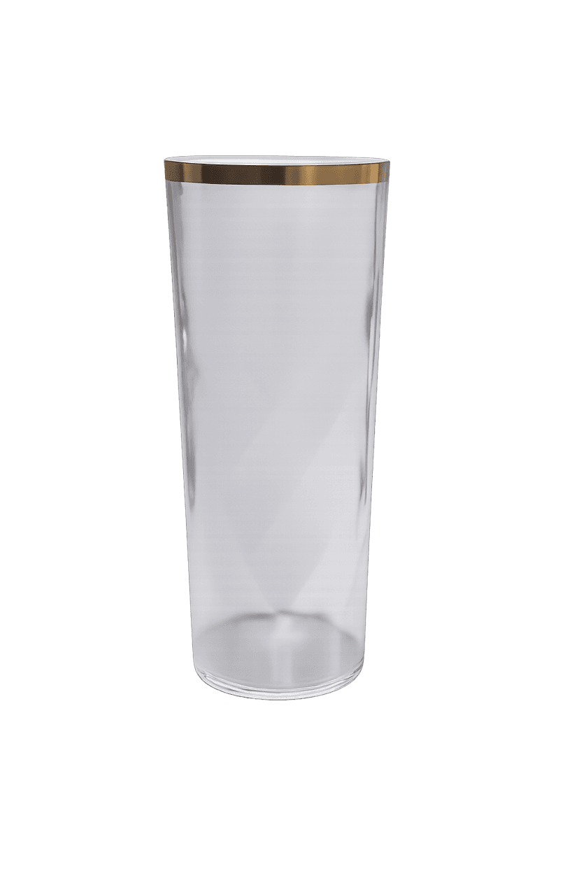 Kit 20 Copos Long Drink Premium – Borda Dourada