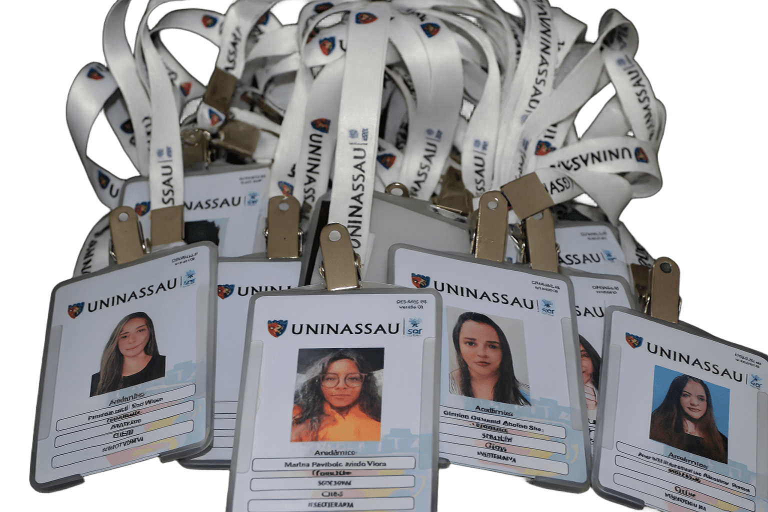 Kit Crachás Profissionais em PVC + Cordão Personalizado